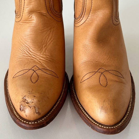Vintage Frye Camel Coastal Cowgirl Southwest Boots Size 7.5 Narrow - Picture 6 of 16